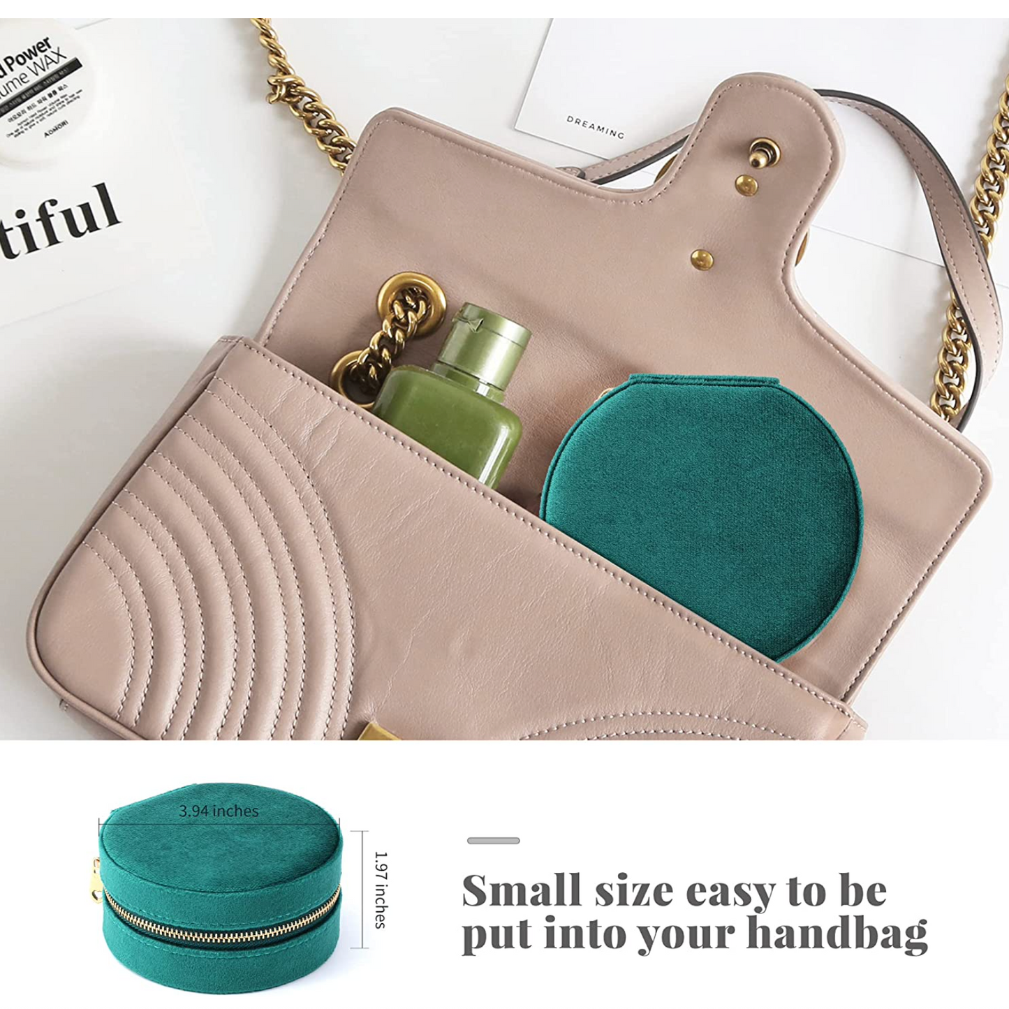Laser Engraved Velvet Jewelry Box, Small Travel Jewelry Case, Portable Travel Jewelry Organizer Box