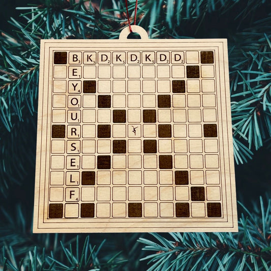 Wood Cut Be Yourself BKDKDKDD Scrabble engraved Ornament