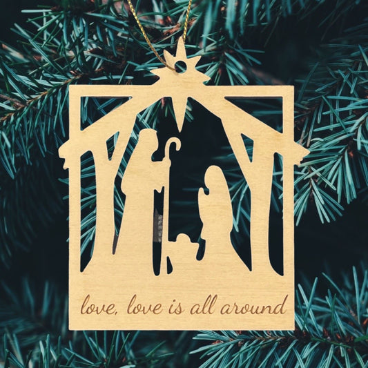 Christmas Song Nativity engraved Ornament