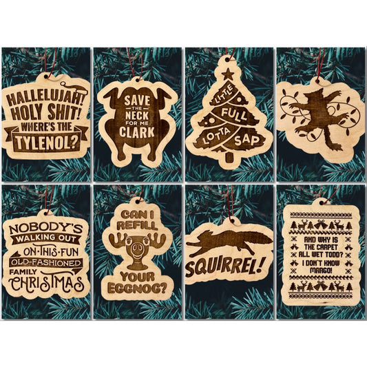 Wood Cut Engraved National Lampoon Christmas Vacation Ornaments