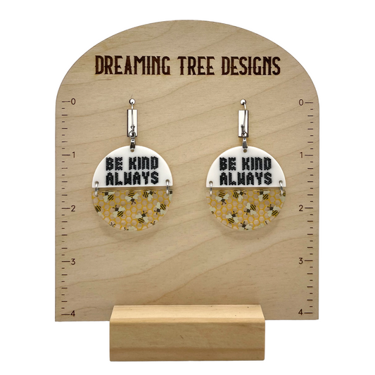Be Kind Always Firedancer Acrylic Earrings Laser Cut
