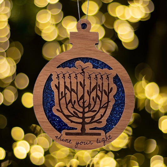 Double Layer Hanukkah Menorah Ornament