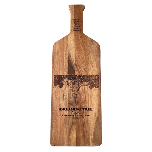 Dreaming Tree Wine Bottle laser engraved charcuterie cheese board