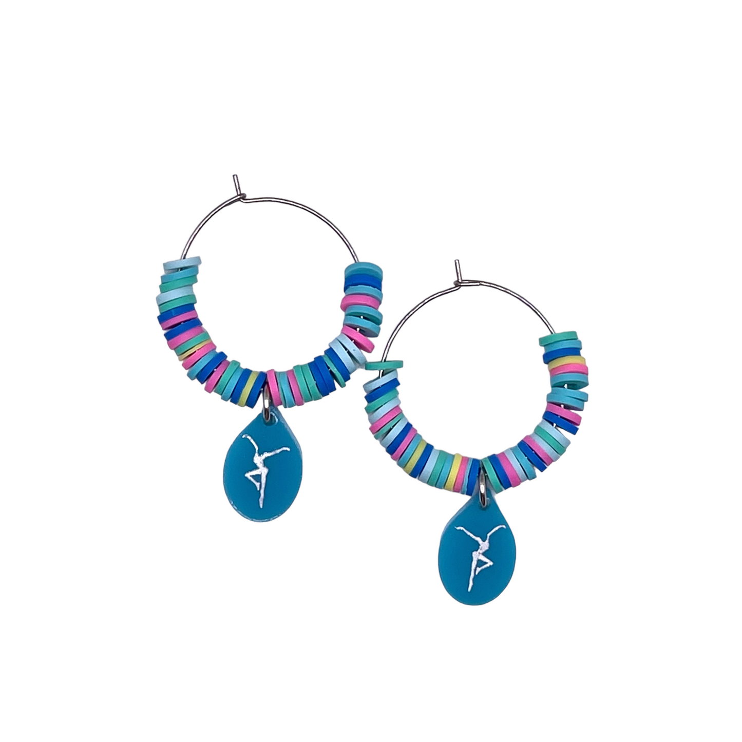 Beaded Teardrop Wire Acrylic Firedancer Earrings