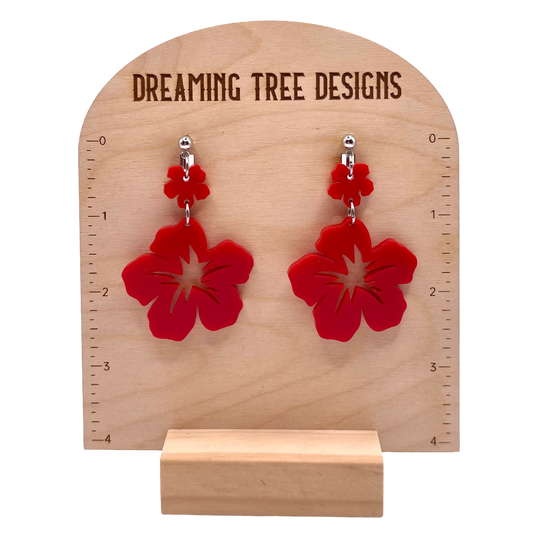 Hibiscus Dangle Acrylic Earrings