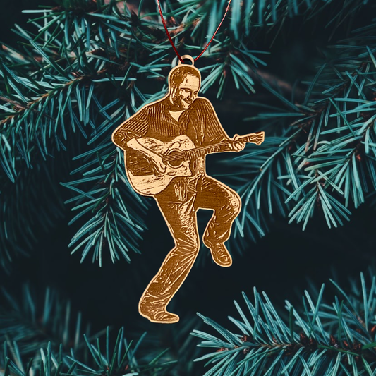 Wood Cut Dancing Dave engraved Ornament