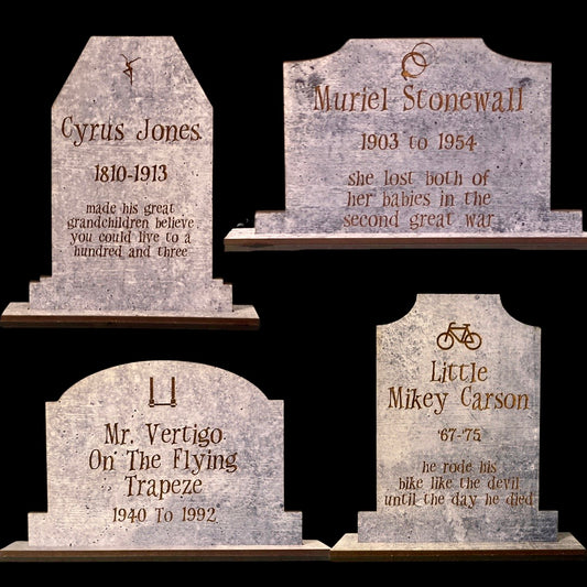 Halloween Gravedigger Headstones laser engraved