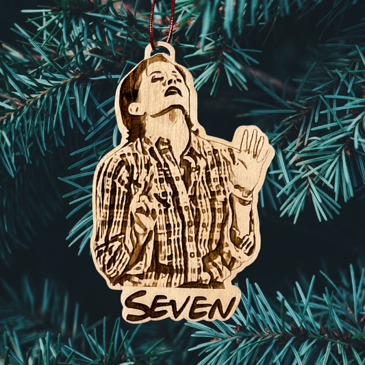 Wood Cut Monica Seven 7 engraved Ornament
